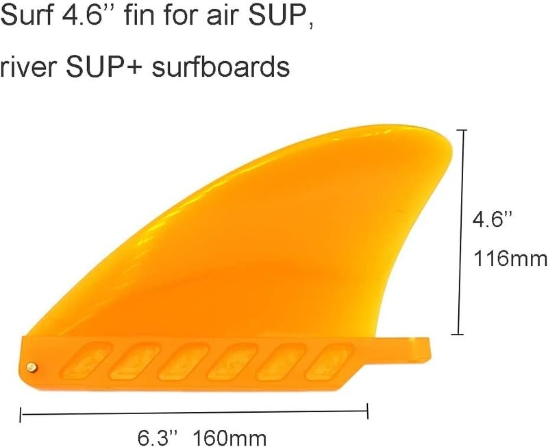 bohally 4.6" Soft Surf Fin Orange&Black for Surf Boards, SUP Paddleboards or Water SUP with No Tool fin Screw - Image 2
